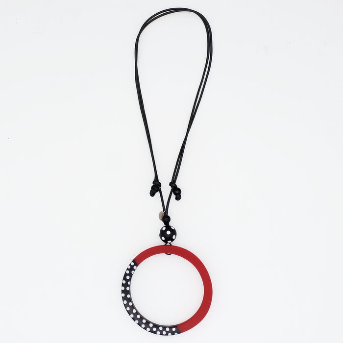 Red Inez Pendant Necklace - Sylca Designs - Artsy Chunky Jewelry