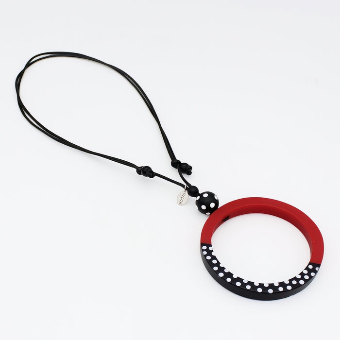 Red Inez Pendant Necklace - Sylca Designs - Artsy Chunky Jewelry
