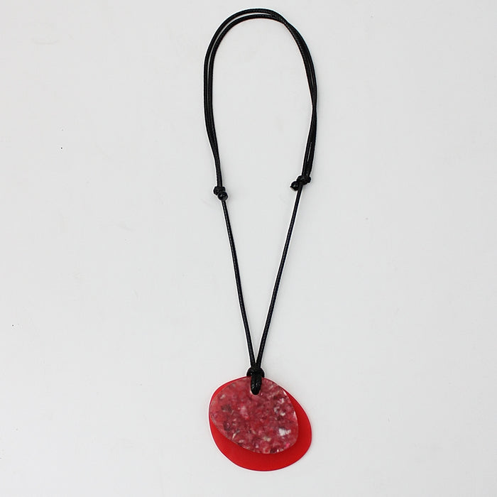 Red Kiki Pendant Necklace - Sylca Designs - Chunky Jewelry