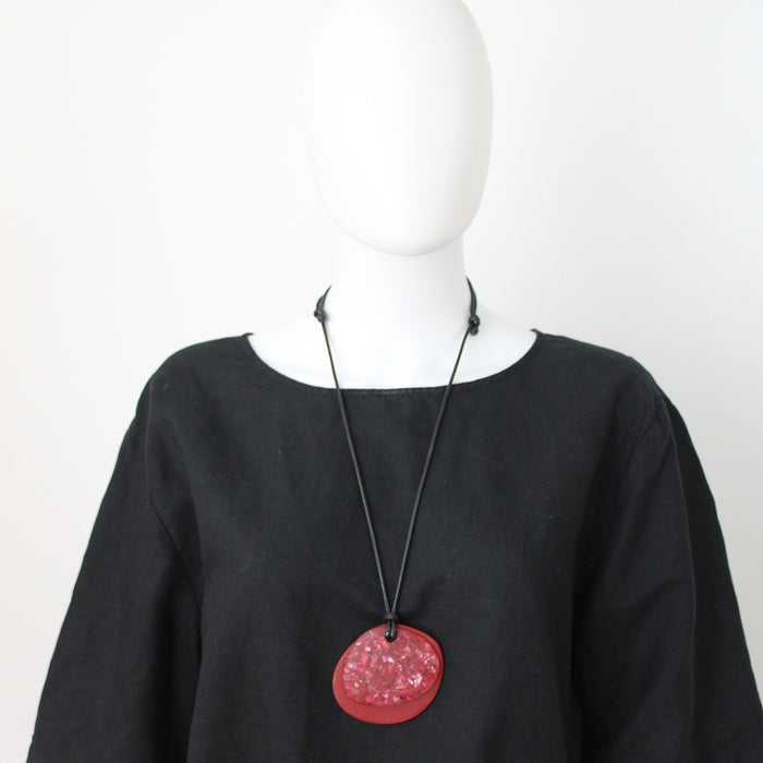 Red Kiki Pendant Necklace - Sylca Designs - Chunky Jewelry