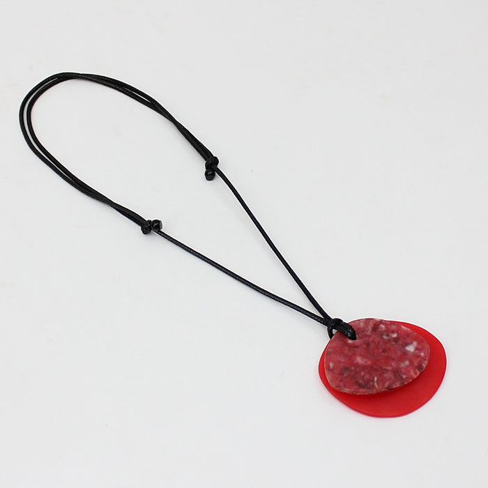 Red Kiki Pendant Necklace - Sylca Designs - Chunky Jewelry