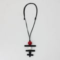 Red Linear Layers Pendant Necklace - Sylca Designs - Chunky Jewelry