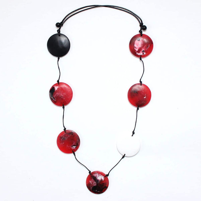 Red Marble Tori Necklace - Sylca Designs - Chunky Jewelry