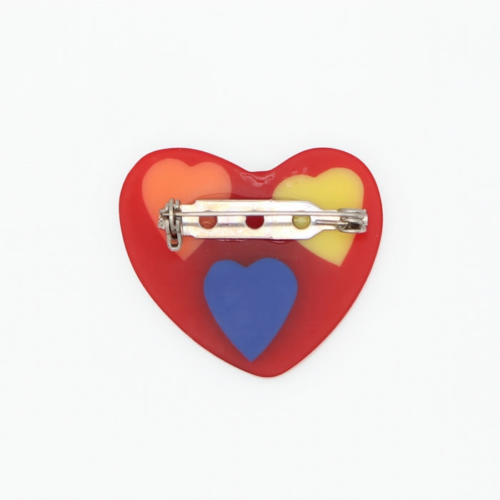 Red Multi Heart Brooch