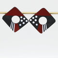 Red Playful Post Earrings - Sylca Designs - Chunky Jewelry