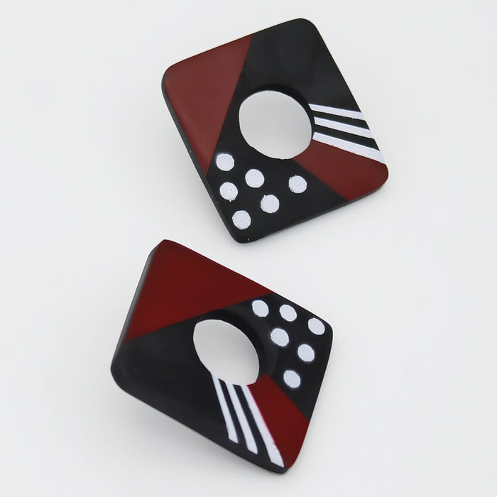 Red Playful Post Earrings - Sylca Designs - Chunky Jewelry