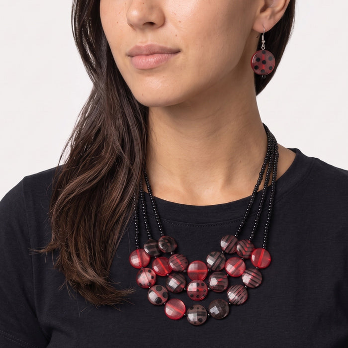 Red Polka Dot Drift Earrings