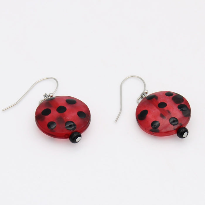 Red Polka Dot Drift Earrings