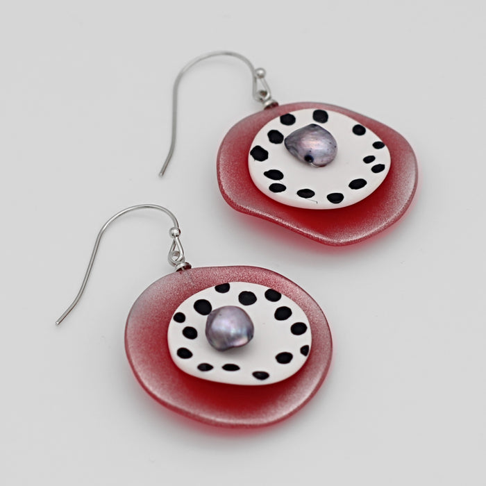 Red Reign Earrings - Sylca Designs - Chunky Jewelry