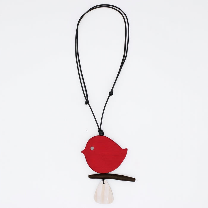 Red Robin On A Branch Necklace