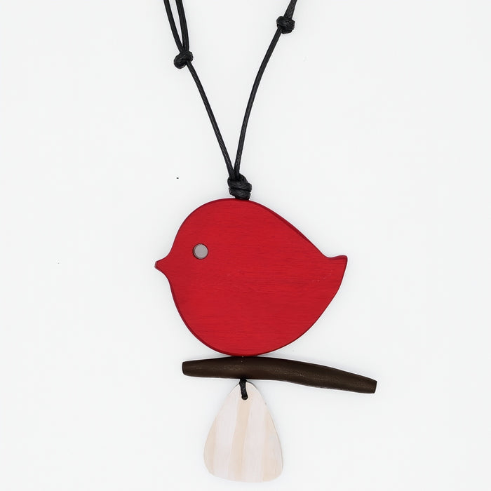 Red Robin On A Branch Necklace