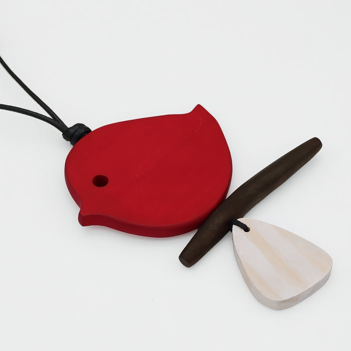 Red Robin On A Branch Necklace