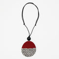 Red Round Decoupage Jolie Pendant - Sylca Designs - Chunky Jewelry
