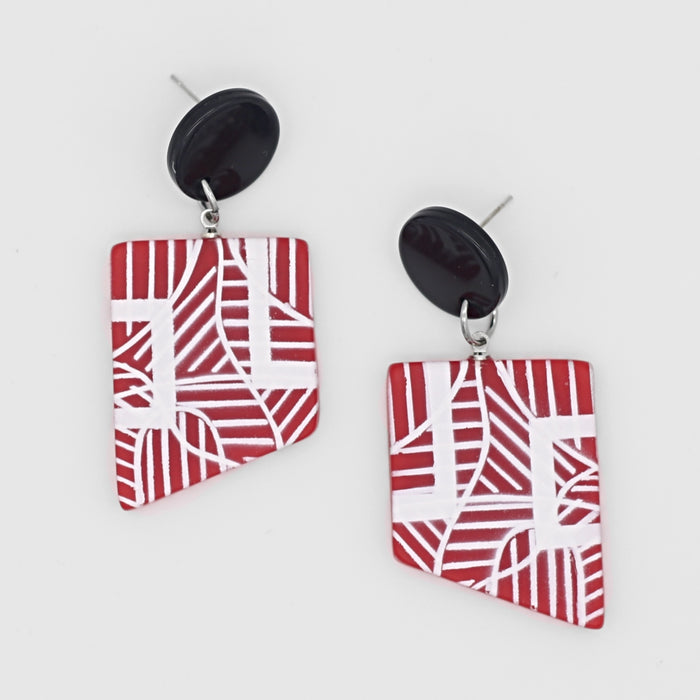 Red Silas Earrings - Sylca Designs - Chunky Jewelry