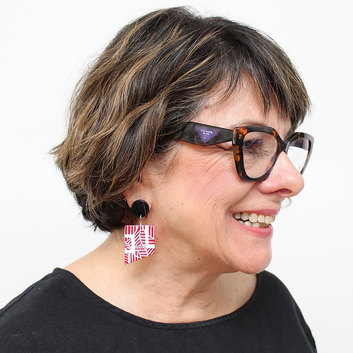 Red Silas Earrings - Sylca Designs - Chunky Jewelry