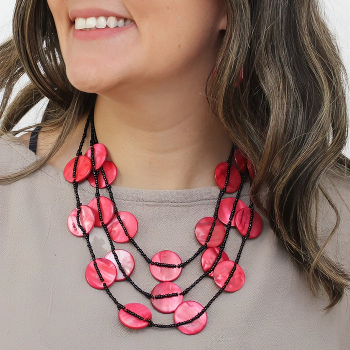 Red Sky Dream Bib Necklace
