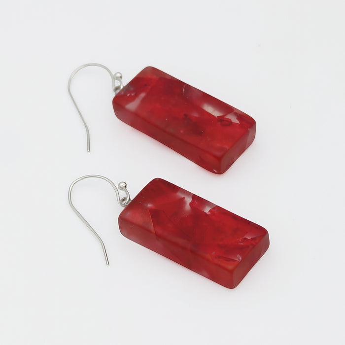 Red Vega Earrings - Sylca Designs - Chunky Jewelry
