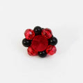 Red Velvet Beaded Ring - Sylca Designs - Chunky Jewelry