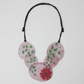 Red Veronica Frosted Flower Necklace - Sylca Designs - Chunky Jewelry