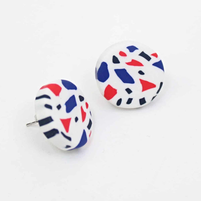 Red White and Blue Statement Earrings - Sylca Designs - Chunky Jewelry