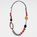 Red Wood Bead Gabby Necklace - Sylca Designs - Chunky Jewelry