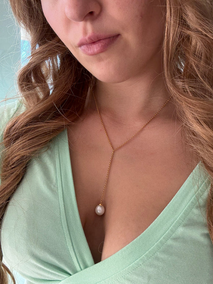 Ricki Pearl Necklace Gold | Gold Vermeil Freshwater Pearl Statement Necklace