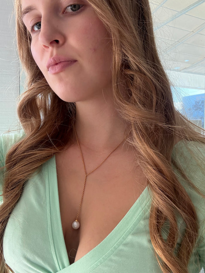 Ricki Pearl Necklace Gold | Gold Vermeil Freshwater Pearl Statement Necklace