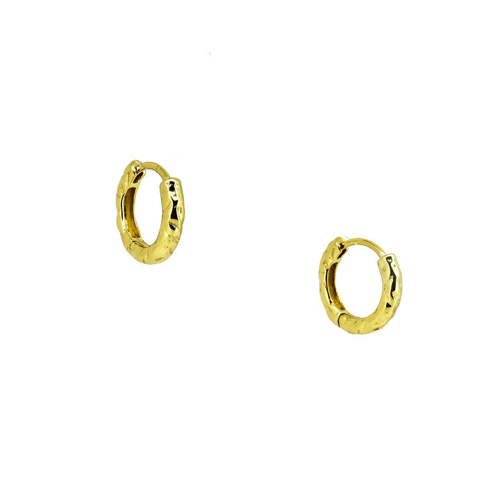 Ripple huggie earrings gold vermeil textured small gold hoop earrings 10mm designed in Broome Australia