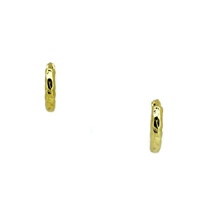 Ripple huggie earrings gold vermeil textured small gold hoop earrings 10mm designed in Broome Australia