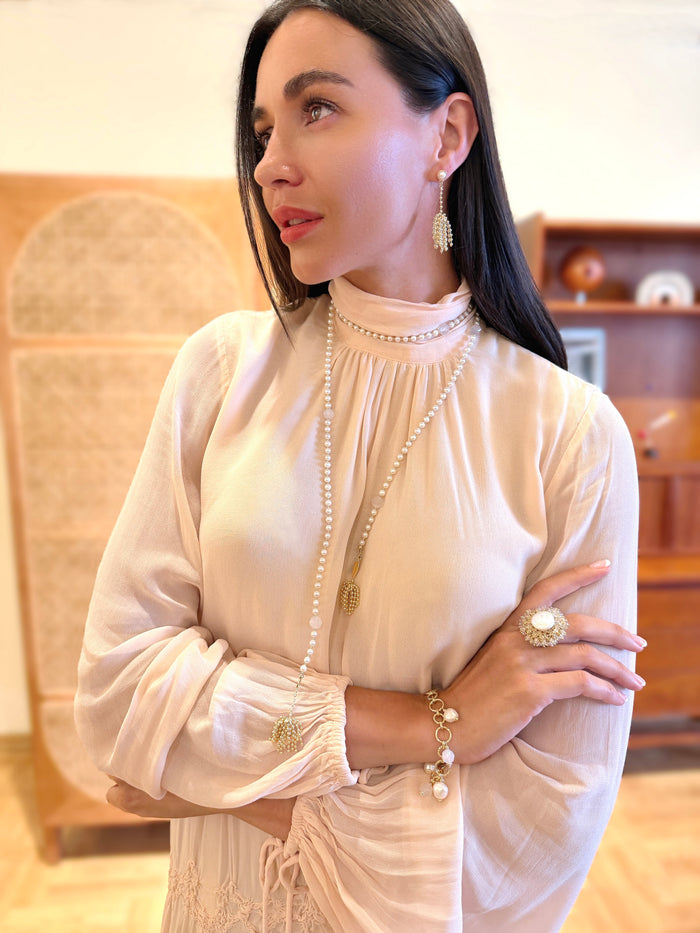 Romantic Style Gold Tone Tassel Earring SE028