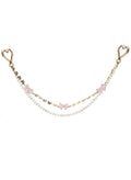 Rose Bowknot With Freshwater Pearls Double Layers Bag Charm