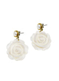 Rose Flower Shaped Shell Dangle Statement Earrings LE040 - FARRA