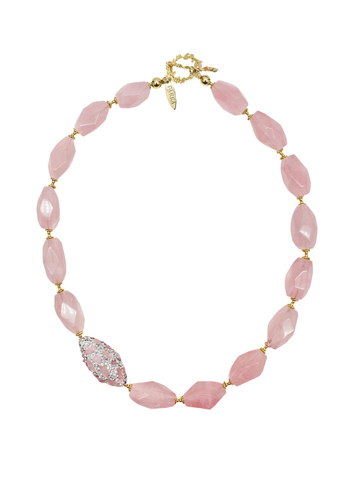 Rose Quartz Elegance Necklace LN010 - FARRA