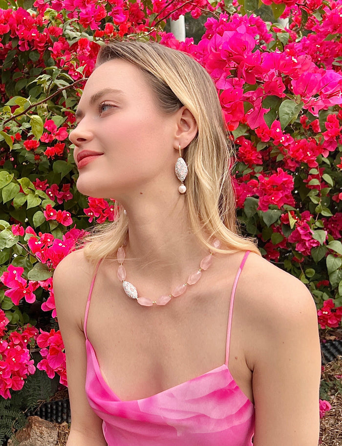 Rose Quartz Elegance Necklace LN010 - FARRA