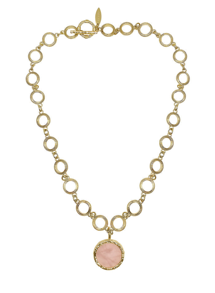 Rose Quartz Pendant Chain Necklace RN015