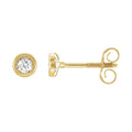 Round Bezel-Set Youth Stud Earrings