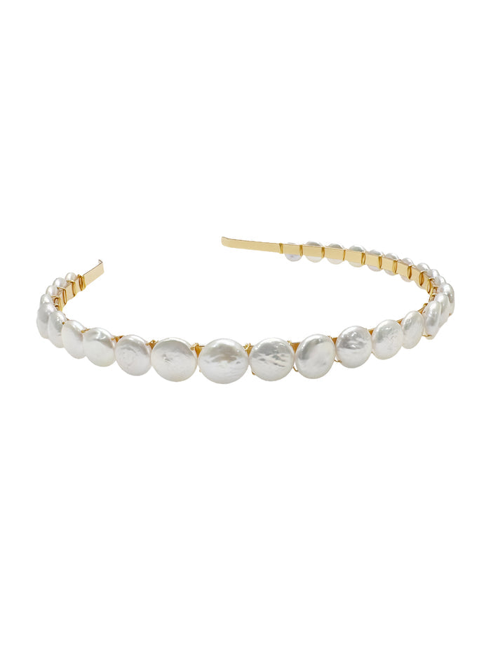 Round Shaped Freshwater Pearls Hair Band LH003