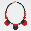 Ruby Rae Half Moon Leather Statement Necklace - Sylca Designs - Chunky Jewelry
