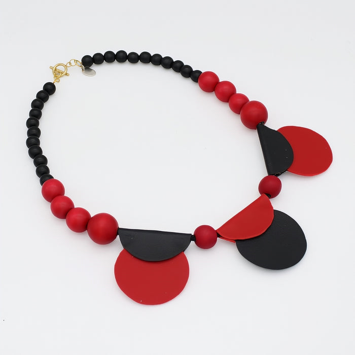 Ruby Rae Half Moon Leather Statement Necklace - Sylca Designs - Chunky Jewelry