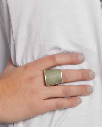 Sage Wooden Ring with Gold Trim - Sylca Designs - Chunky Jewelry