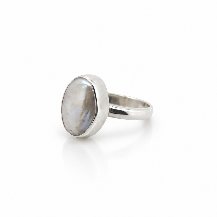Salt and Silver Baroque Pearl Ring Medium