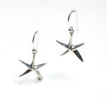 Sterling silver starfish hook earrings