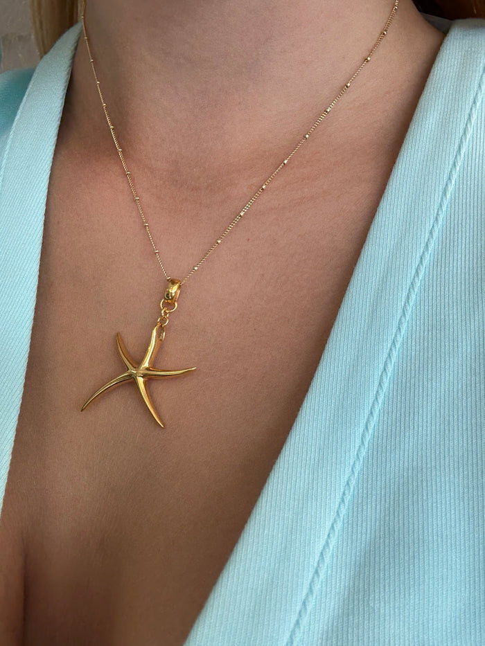 Sandswept Starfish Pendant Gold |Gold Ocean inspired Jewellery