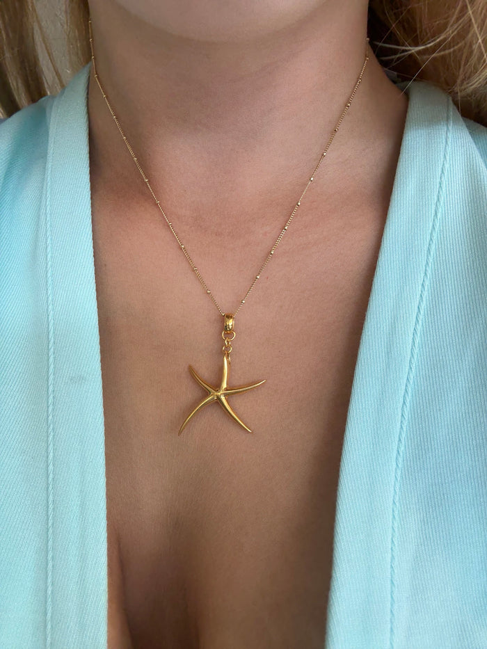 Sandswept Starfish Pendant Gold |Gold Ocean inspired Jewellery