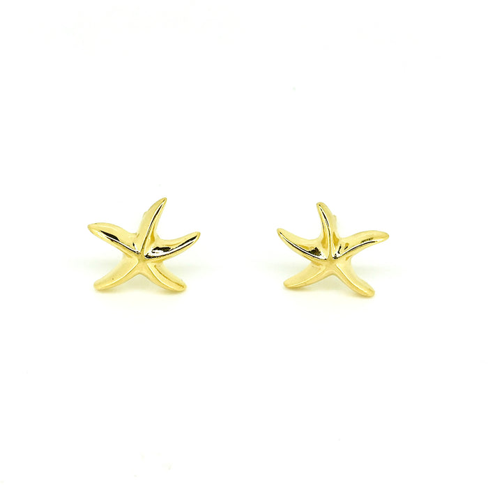 gold starfish earrings