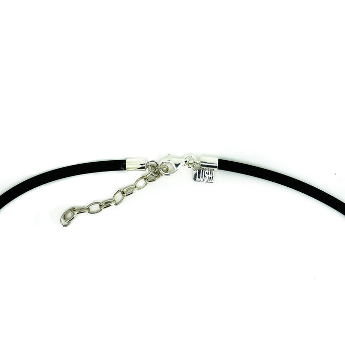 Sandy Silver Detail Pearl Neoprene Necklace | Freshwater Pearl Neoprene Necklace