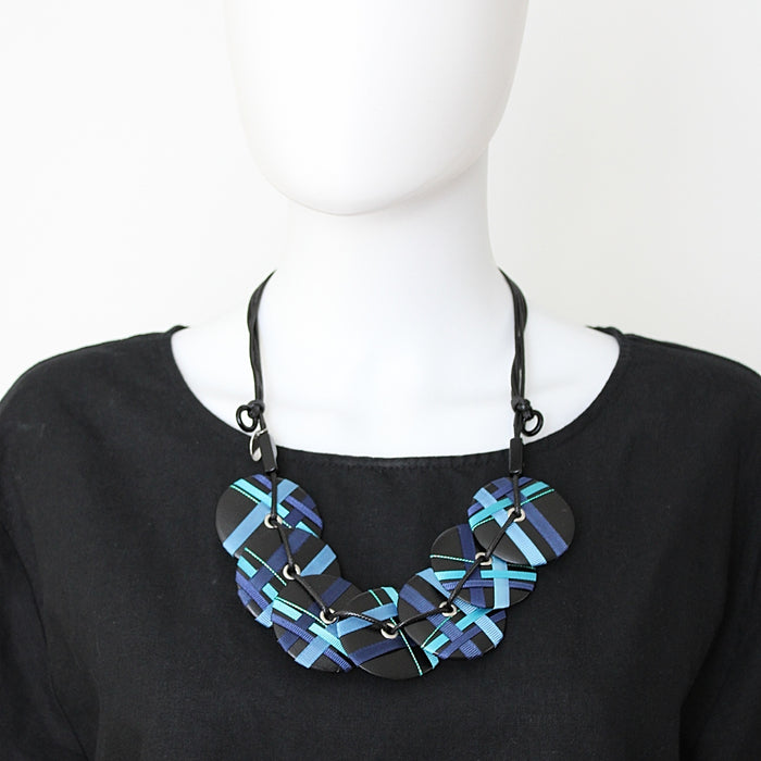 Sapphire Circle Lisa Necklace - Sylca Designs - Chunky Jewelry
