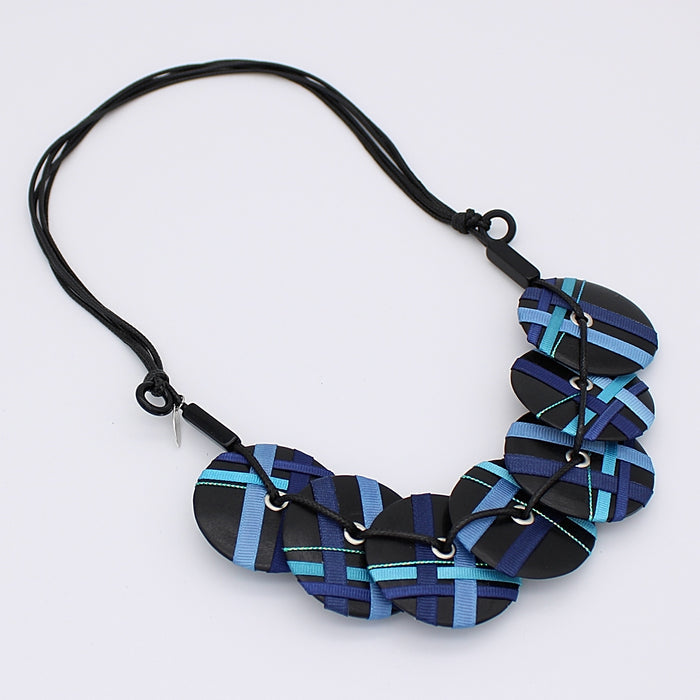 Sapphire Circle Lisa Necklace - Sylca Designs - Chunky Jewelry