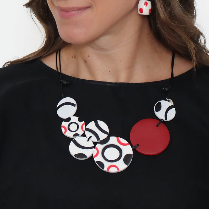 Scarlet Noir Resin Necklace - Sylca Designs - Chunky Jewelry