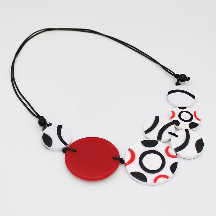 Scarlet Noir Resin Necklace - Sylca Designs - Chunky Jewelry